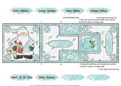 Winter Warmers Santa Blue T-step Tri Fold