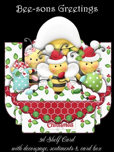 Bee-sons Greeting 3D Shelf Card with Card Box