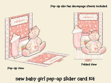 New Baby Girl Pop-up Slider Card Kit