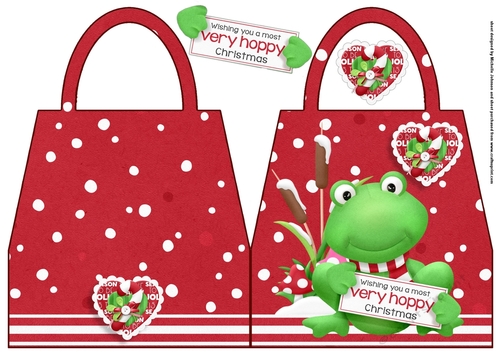 Hoppy Christmas Handbag Shaped Card