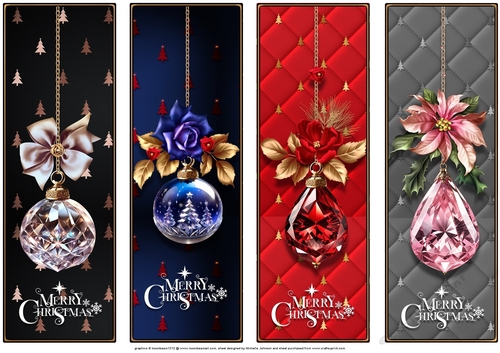 Christmas Crystal Ornaments Bookmarks 1