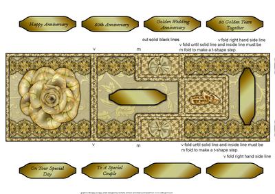 50th Golden Wedding Anniversary T-step Tri Fold