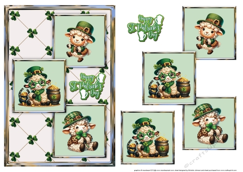 St Patricks Galway Sheep Three Square Quick Card