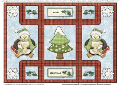 Penguin Heart Tri Fold Shutter Card