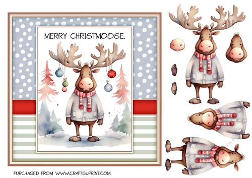 Merry Christmoose Card Front