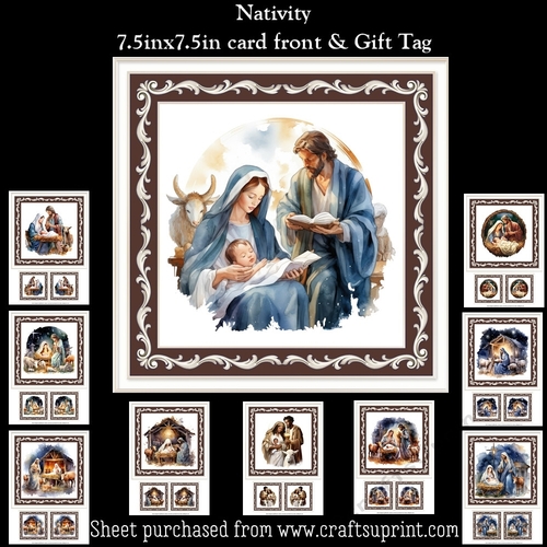 Nativity Mini Kit Card Front & Gift Tags