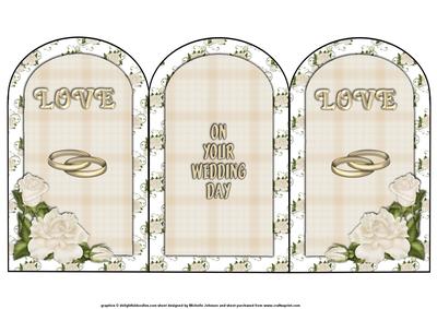 White Roses Wedding Day Arch Tri Fold