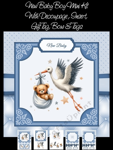 New Baby Boy Stork Mini Kit 
