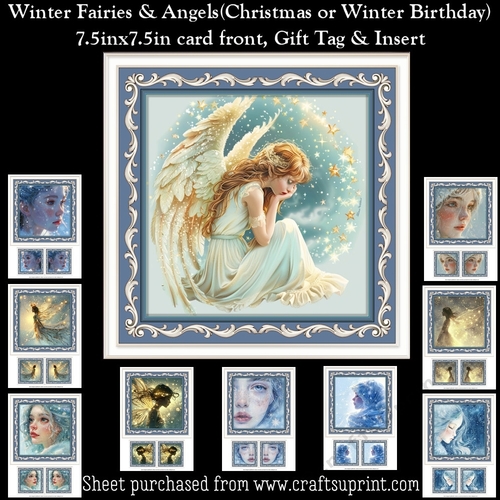 Winter Fairies And Angels Mini Kit With Gift Tags & Insert (Winter Birthday or Christmas)