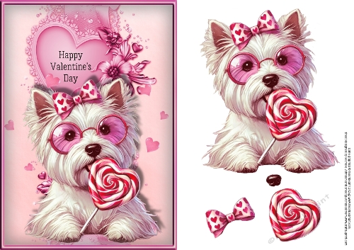 Cute Valentine Westie Card 