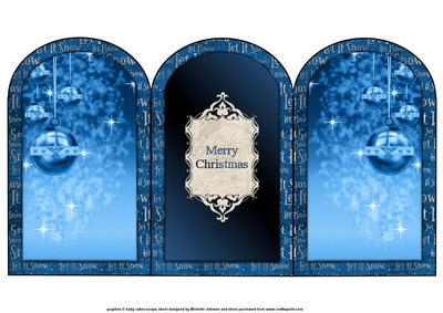 Blue Christmas Baubles Arch Tri Fold