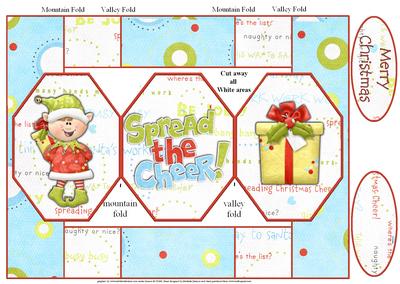Spread the Cheer Elf Octagon Pop Up Card