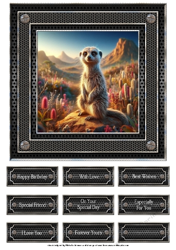 Meerkat Card 7x7 inch Topper