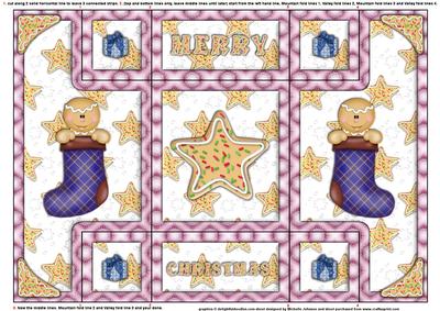 Gingerbread Man in a Christmas Stocking Tri Fold Shutter Car