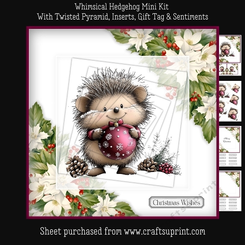 Whimsical Christmas Hedgehog Twisted Pyramid Mini Kit