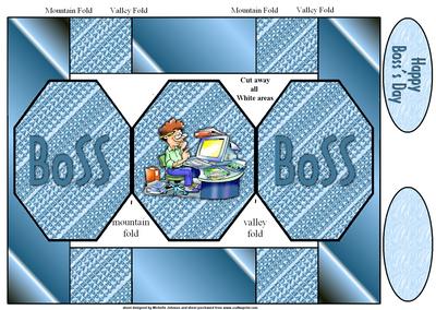 Male Bosss Day Octagon Pop Up Card