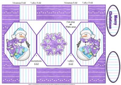Christmas Snowman Octagon Pop Up Card