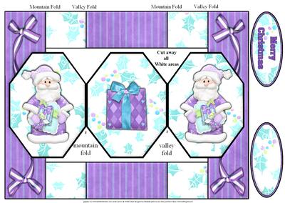 Christmas Santa Octagon Pop Up Card