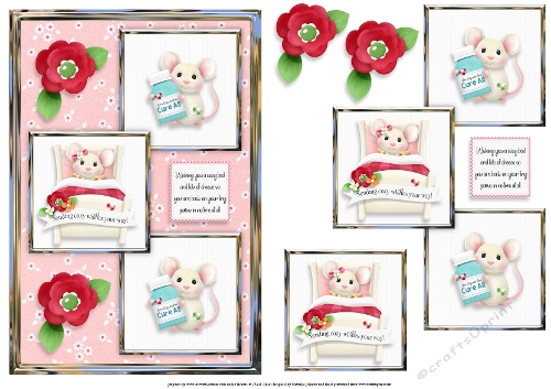 Mice Cozy Wishes 1 Three Square Quick Card