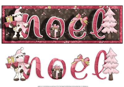 Mooey Christmas Noel Large Dl Card with Decoupage