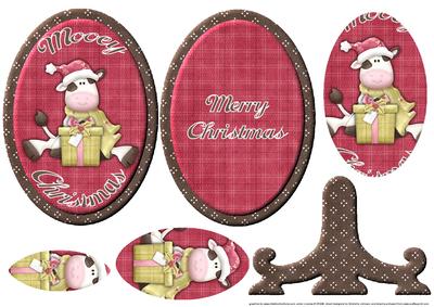 Mooey Christmas Plate Card with Pyramage