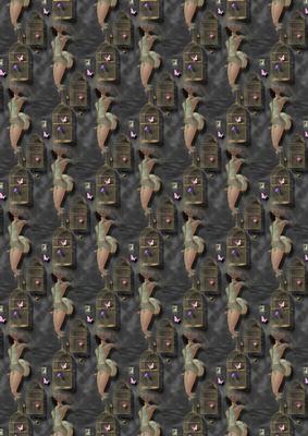 Steampunk Mavka with Butterflies Background