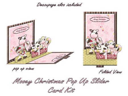 Mooey Christmas Pop Up Slider Card Kit