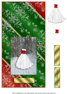 Christmas Dress in the Snow Over the Edge Card
