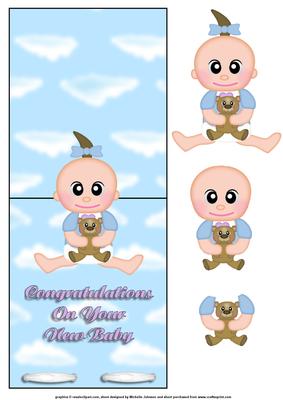 New Baby Girl Over the Edge Card
