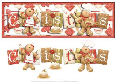 Christmas Gingerbread Bakers Large Dl Card with Decoupage
