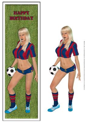 Barcelona Style Football Chick Large Dl Card