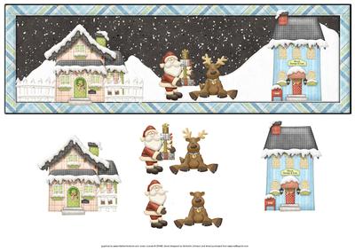 Nitville Santa and Reindeer Large Dl Card