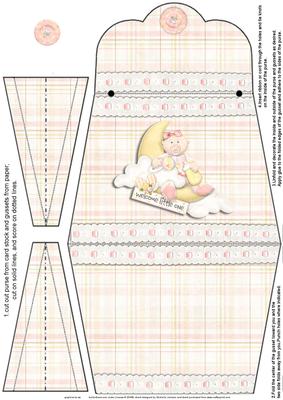 New Baby Boy Purse Shaped Card
