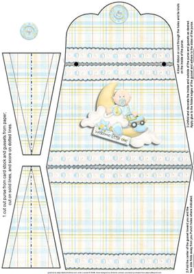New Baby Boy Purse Shaped Card