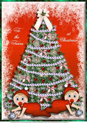 For the Twins A4 Christmas Card