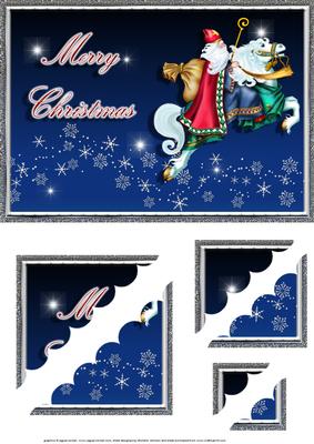 Merry Christmas Santa Deckle Edge Stacker