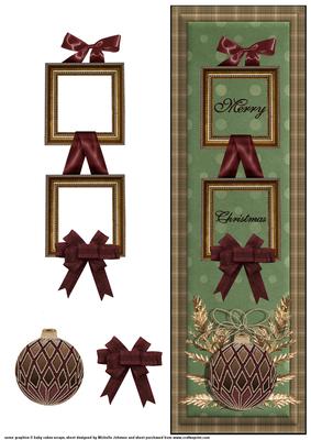 Framed Merry Christmas and Bauble Large Dl Card