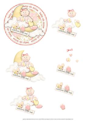 Welcome Baby Girl Topper with Step by Step
