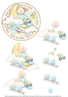 Welcome Baby Boy Topper with Step by Step