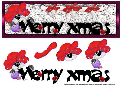 Red Hat Cat Merry Xmas Large Dl Card