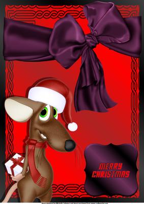 Merry Christmas Mouse A4 Card
