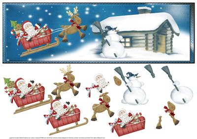 Hes Behind You Large Dl Card with Decoupage
