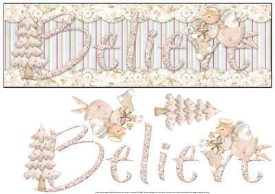 Heavenly Believe Large Dl Card with Decoupage