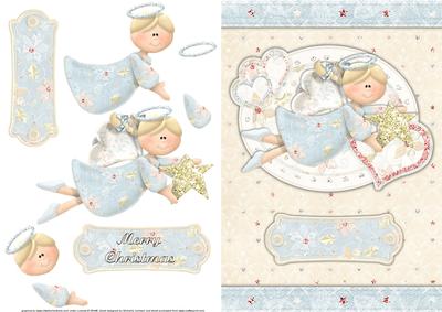 Heavenly Angel Card Front with Decoupage