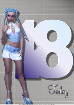 18 Today Female or Male A4 Card