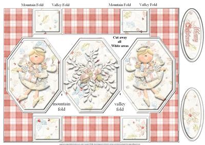 Heavenly Angel and Snowflake Pop Out Octagon Card