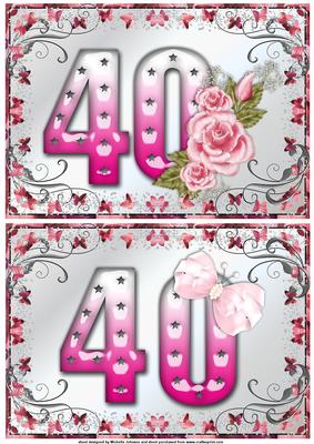 40th Female Rose and Butterfly Toppers