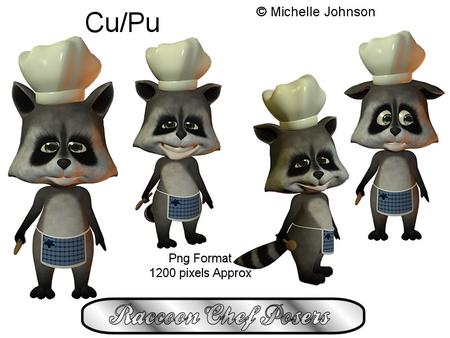 Toon Raccoon Chef Posers