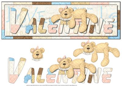 Valentines Bear Girl Large Dl Card