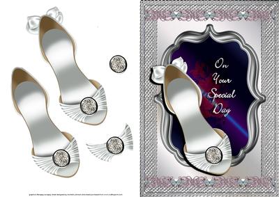 Shoe Special Day Card Front with Decoupage